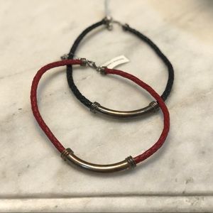 Leather necklace pair